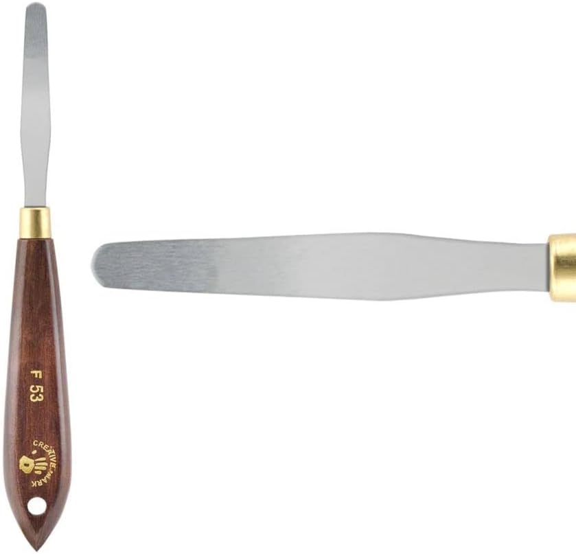 Creative Mark Stainless Steel Palette Knife Painting Tools - Paint Palette with Wooden Handle - Variety of Shapes and Sizes - 53F, 2-5/8 in