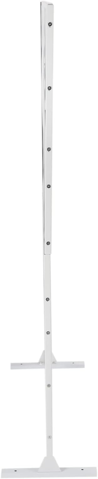 75" H×35" W Decorative Outdoor Privacy Screen with Stand, Outdoor Decor Privacy Fence Screen Metal Fence Panels, Free Standing Metal Divider for Patio Lawn Deck (White-Twill)