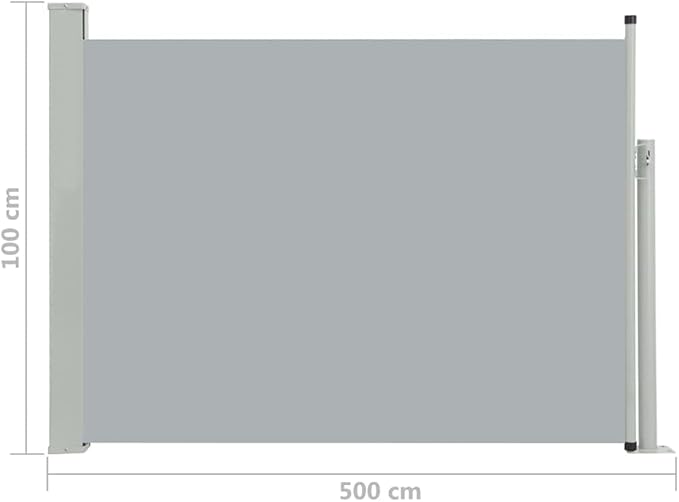 YAFF Patio Retractable Outdoor Folding Privacy Divider, Water & UV Resistant Sun Shade Privacy Wind Screen for Garden, Backyard, Balcony, Terrace 39.4"x196.9" Gray