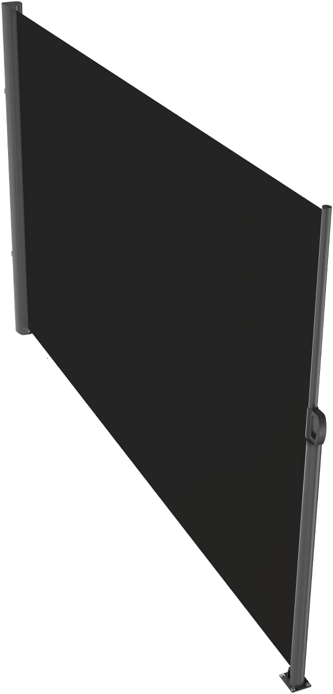 VEVOR Retractable Side Awning, UV 50 118" x 71" Retractable Patio Screen Waterproof, 280 g Thicken Folding Room Divider Wind Screen for Privacy, Garden, Outdoor, Patio and Terrace, Black