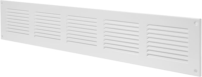 Repa Market Air Vent Cover 20x4 Inch (Outer Dimensions) White Galvanized Steel Louvered Grill Cover with Mesh Screen/Wall or Ceiling Vent/HVAC Register for Indoor and Outdoor Ventilation