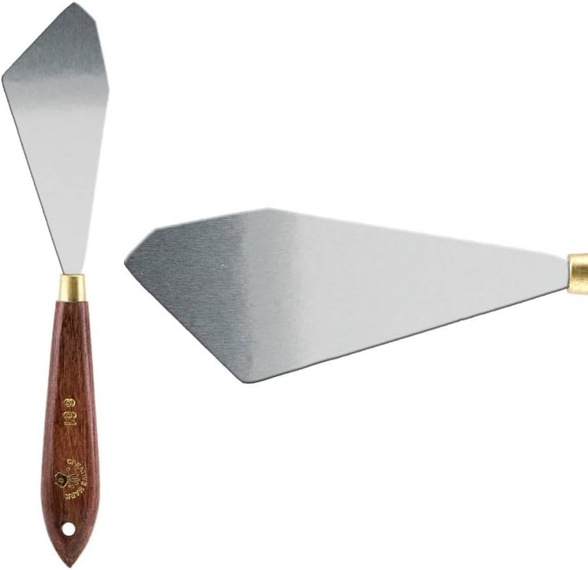 Creative Mark Stainless Steel Palette Knife Painting Tools - Paint Palette with Wooden Handle - Variety of Shapes and Sizes - 61S, 4 in
