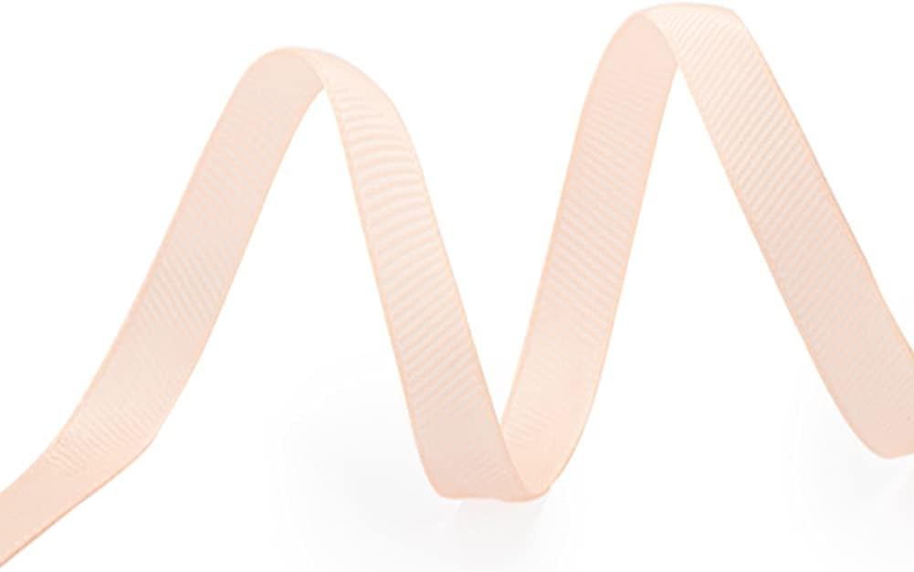 LIUYAXI 1/4" X 50 Yards Solid Peach Grosgrain Ribbon, Perfect for Crafts, Wedding Decor, DIY Hair Accessories, Sewing, Gift Package Wrapping and More