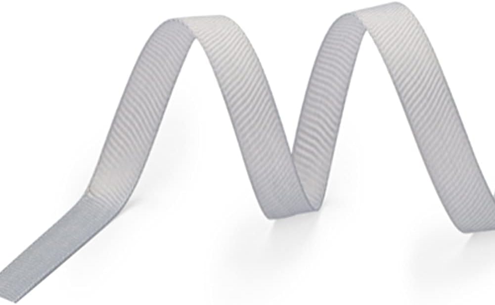 LIUYAXI 1/4" X 50 Yards Solid Silver/Grey Grosgrain Ribbon, Perfect for Crafts, Wedding Decor, DIY Hair Accessories, Sewing, Gift Package Wrapping and More