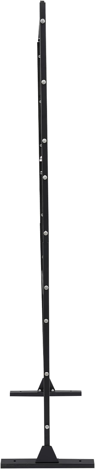75" H×35" W Decorative Outdoor Privacy Screen with Stand, Outdoor Decor Privacy Fence Screen Metal Fence Panels, Free Standing Metal Divider for Patio Lawn Deck (Black-Oval)