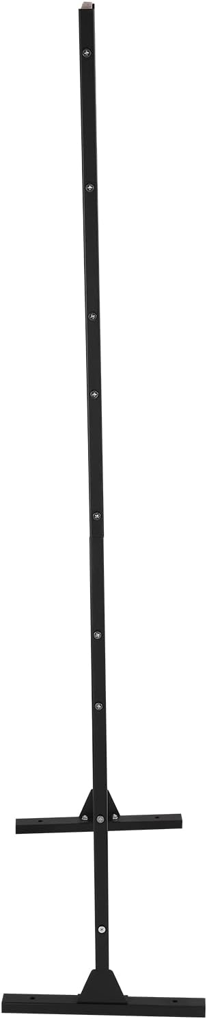 75" H×35" W Decorative Outdoor Privacy Screen with Stand, Outdoor Decor Privacy Fence Screen Metal Fence Panels, Free Standing Metal Divider for Patio Lawn Deck (Black-Square)