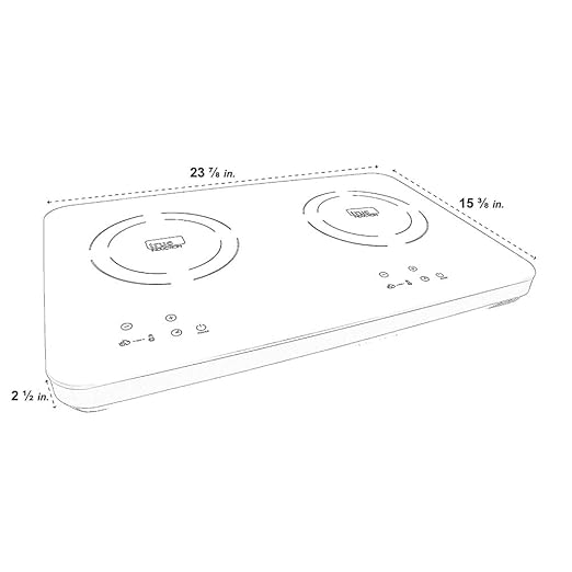 TI-2C 23 inch Portable Dual Induction Glass-Ceramic Cooktop, 1750W, UL1026 Certified