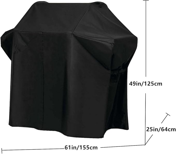 Heavy Duty Grill 600D Cover Fit for Napoleon 425 Series 61527 Grill and 525 Series 61427 Rogue Grill, All Weather Protection Waterproof Cover Black