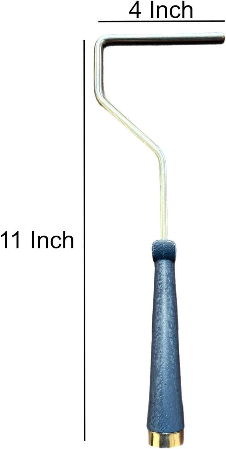 Premium 4-Inch Mohair Mini Paint Roller 6pc Set. 4" Mini Roller Frame + 5 Pack, Lint-Free & Shed-Resistant for Smooth Finishes – Ideal for Cabinets, Trim & Doors – Works with All Paints & Stains