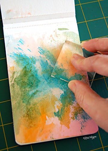 1PC Acrylic Stamp Blocks with Grid Lines, Transparent with Curve Edges Essential Stamping Tools for Scrapbooking Crafts Making (7.5x7.5cm)