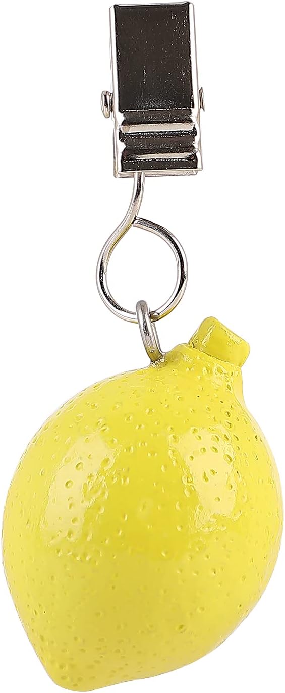 TwoFish Home Set of 4 Lemon Resin Tablecloth Weights Clips Handicraft Lemon Tablecloth Clamps Pack of 4