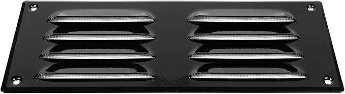 Repa Market 10" x 4" Inch (Outer Dimensions) Black Air Vent Cover - Steel Return Air Grilles - for Ceiling and Sidewall - HVAC - with Protection Screen (10.24" x 4.13" Inch)