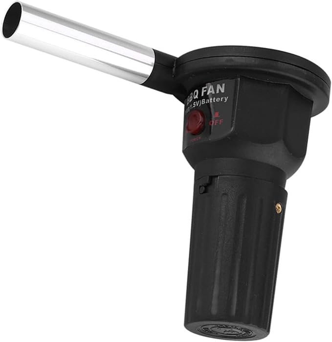 BBQ Air Blower, Portable Handheld Electric Blower Electric Fireplace Bellows Battery Not Included for Outdoor Camping Picnic Charcoal Grill Barbecue