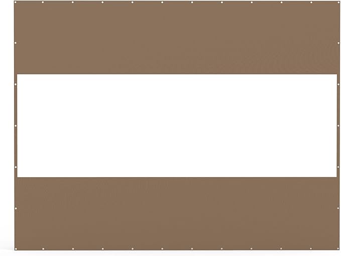 Domi Heavy Duty Outdoor Clear Panel Curtain, 18 oz Waterproof PVC Polyester Curtain, Weather Resistant & Tearproof for Patios, Gazebos, Pergolas, Privacy Screen (10'H x 13'W, Brown)