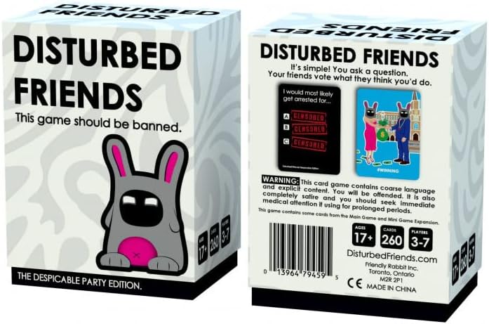 Disturbed Friends | The Despicable Party Edition | A Great Party Game to Play with Friends | Find Out How Disturbed Your Friends Actually are!