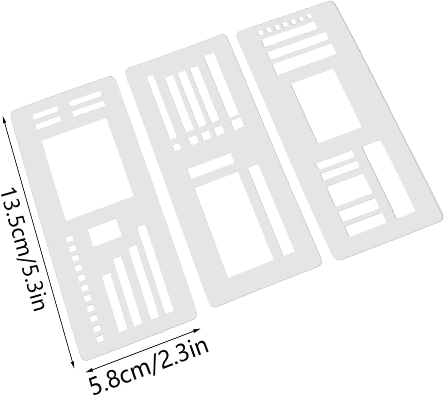 Handmade Flexible Record Template, 3pcs Planner Stencils templates, Reusable Templates Planner Stencils for Journaling Checklists Boxes Lines & Daily