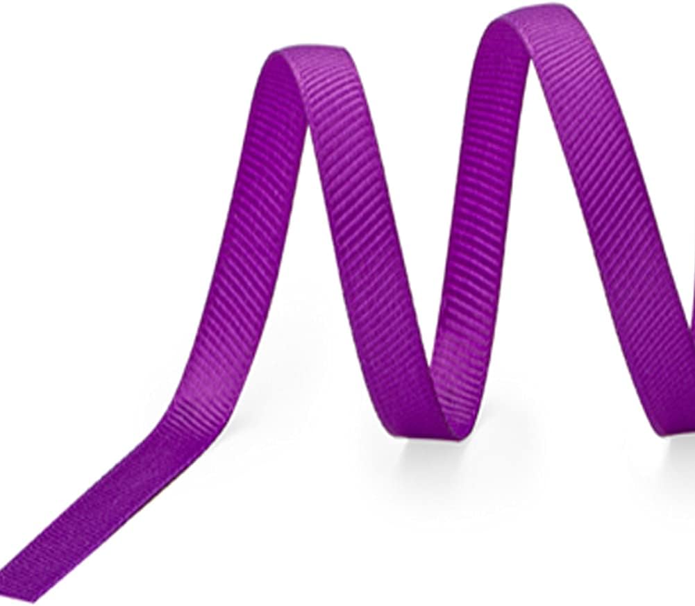 LIUYAXI 1/4" X 50 Yards Solid Purple Grosgrain Ribbon, Perfect for Crafts, Wedding Decor, DIY Hair Accessories, Sewing, Gift Package Wrapping and More