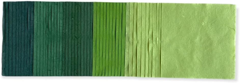 50 Sheets 6 x 6 Inches Natural Fiber Mulberry paper Sheets Square Origami Paper Arts Folding Craft, Decoration Paper, Square Folding Paper for DIY Crafts (Green Tone, 6x6 Inch)
