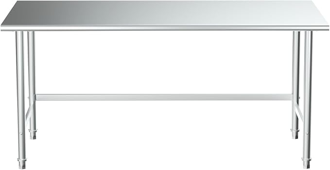 Treshin Stainless Steel Work Table Open Base 30" X 60", Commercial Heavy Duty Prep Table for Kitchen, Restaurant, Home, Hotel, Laundry