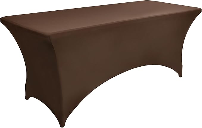 2-Pack 6ft Spandex Table Covers for Rectangle Standard Folding Tables - Wrinkle Resistant Stretch Tablecloths - Ultimate Fitted Table Protector for Parties, Trade Shows, Banquet