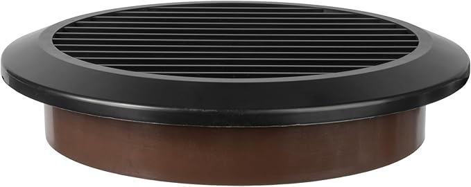 Black 6" Inch Round Ventilation Grille with Insect mesh. (Duct 6Ø / Grille 7Ø) Ventilation Applications. Indoor and Outdoor Soffit Vent Cover. Available 4 Sizes / 4 Colors.