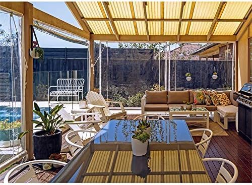 Covers & All Custom Clear Tarps Heavy Duty Waterproof Material, 18 oz Clear PVC Tearproof Tarpaulin, Available in Custom Sizes for Indoor & Outdoor Use