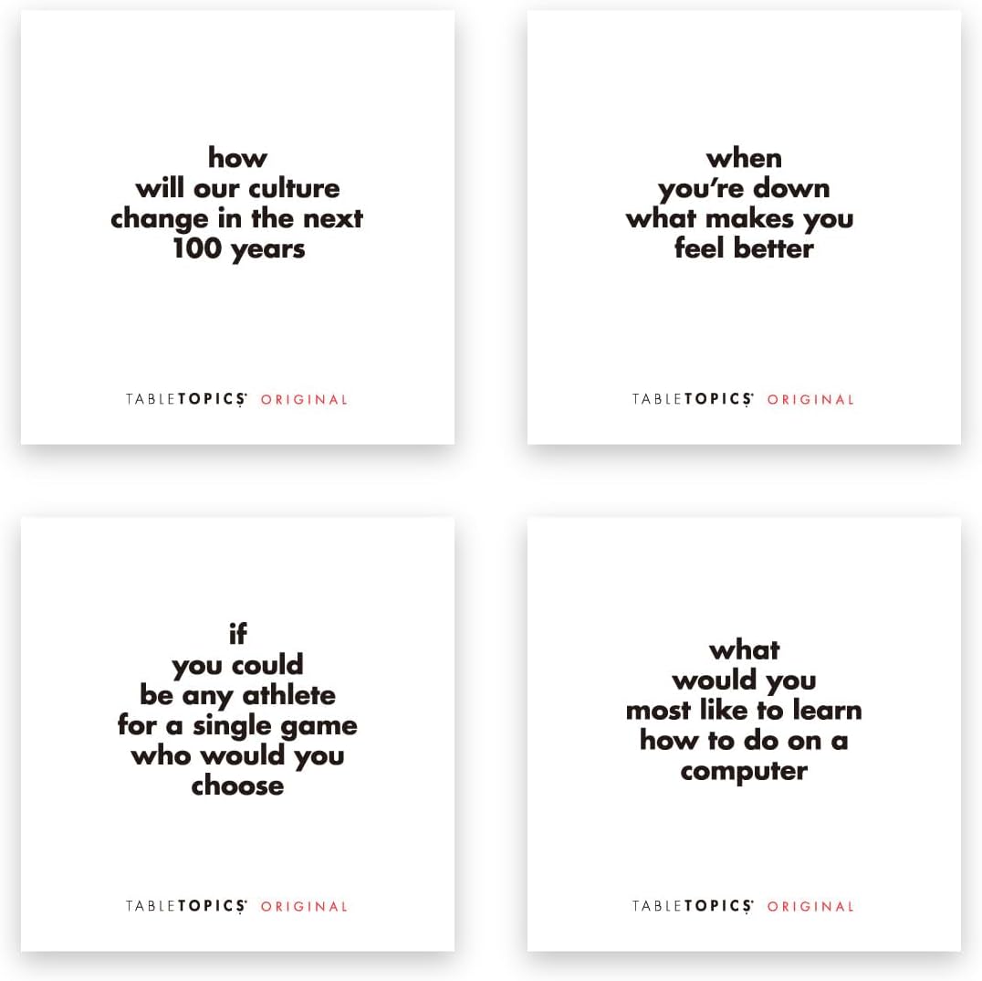 TableTopics Original Conversation Starter Cards for Adults to Break The Ice with 135 Questions for Parties, Gatherings, Small Groups, & Team-Building