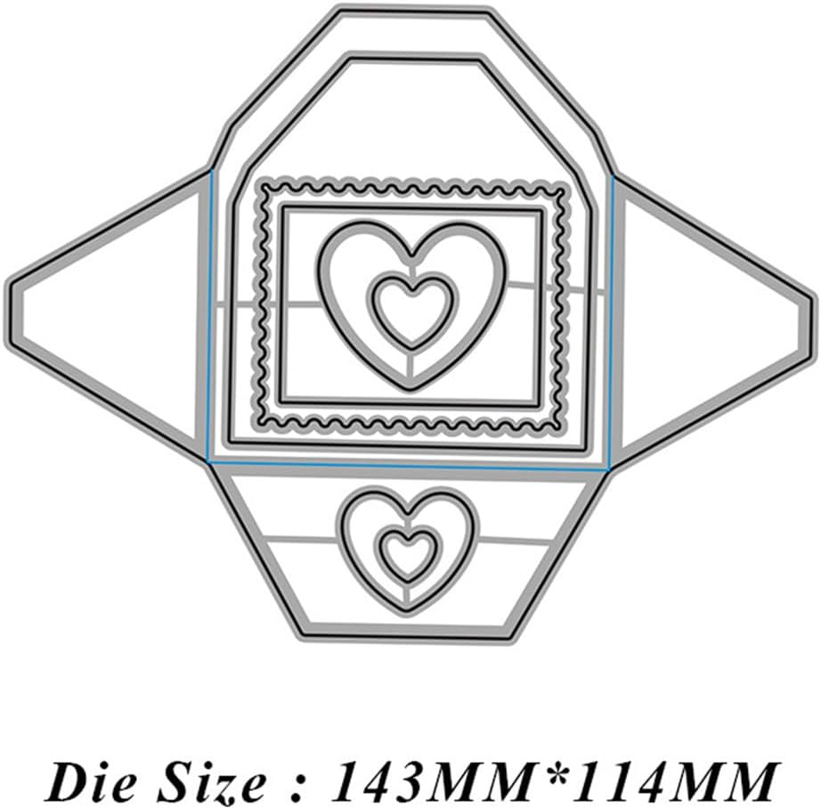 Cutting Dies Metal Stencils Scrapbooking Tools Flowers Lace Frame DIY Embossing Template for Paper Card Making Album Arts Crafts Supplies (Frame 1-Love envelope-14.3x11.3cm)