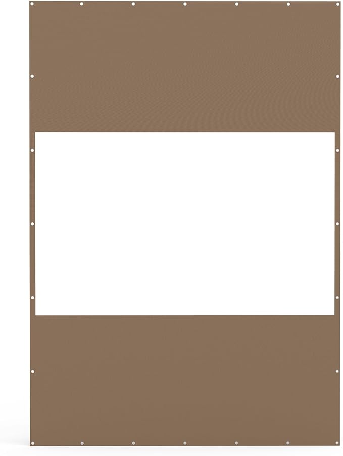 Domi Heavy Duty Outdoor Clear Panel Curtain, 18 oz Waterproof PVC Polyester Curtain, Weather Resistant & Tearproof for Patios, Gazebos, Pergolas, Privacy Screen (10'H x 7'W, Brown)