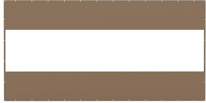 Domi Heavy Duty Outdoor Clear Panel Curtain, 18 oz Waterproof PVC Polyester Curtain, Weather Resistant & Tearproof for Patios, Gazebos, Pergolas, Privacy Screen (8'H x 16'W, Brown)