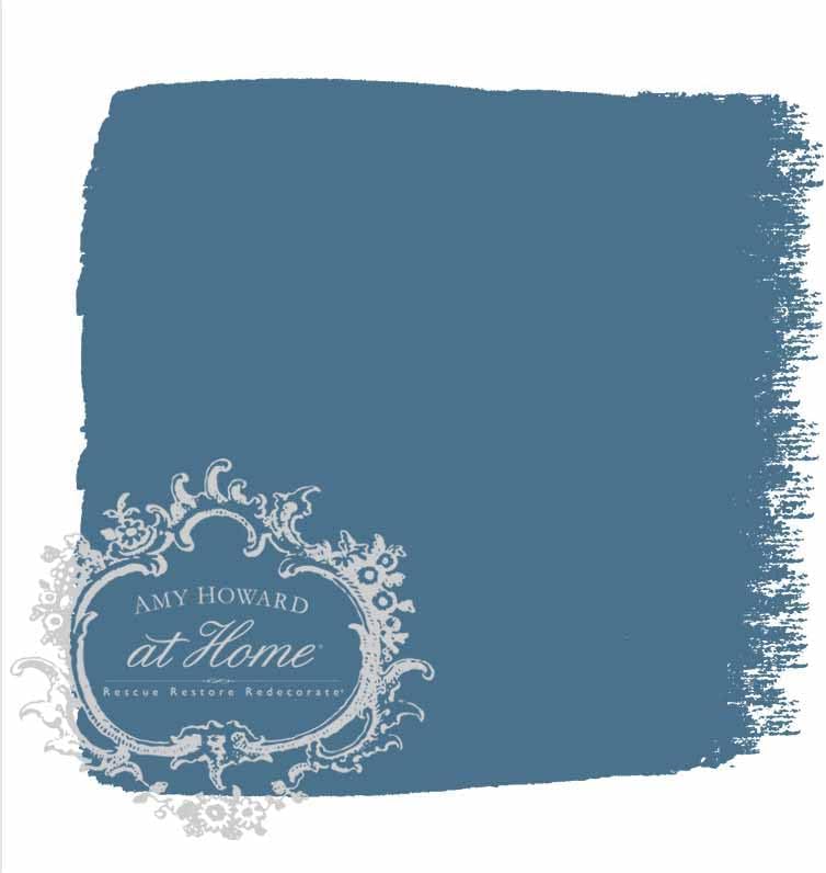 AMY HOWARD AT HOME Chalk-Based One Step Paint for Furniture, Cabinetry, Decor, Finish, and More | No Stripping, Sanding, or Priming | Medium Base | 32 Ounce | Chavant Blue