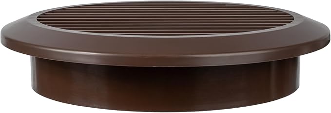 Brown 6" Inch Round Ventilation Grille with Insect mesh. (Duct 6Ø / Grille 7Ø) Ventilation Applications. Indoor and Outdoor Vent Cover. Available 3 Sizes / 4 Colors.