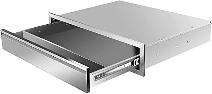 Outdoor Kitchen Stainless Steel Triple Access BBQ Drawers With Handle For BBQ Island Patio Grill Station,Single Drawer