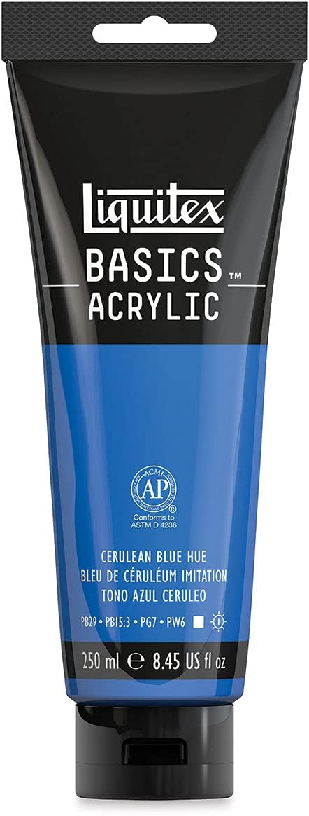 Liquitex BASICS Acrylic Paint, 250ml (8.5-oz) Tube, Cerulean Blue Hue