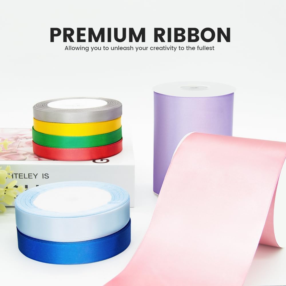 3" x 25 Yards Satin Ribbon, Royal Blue Silk Ribbon Ideal for Gift Wrapping, Floral Bouquets, Crafts, Wedding Party Decorations, Christmas and Sewing Projects