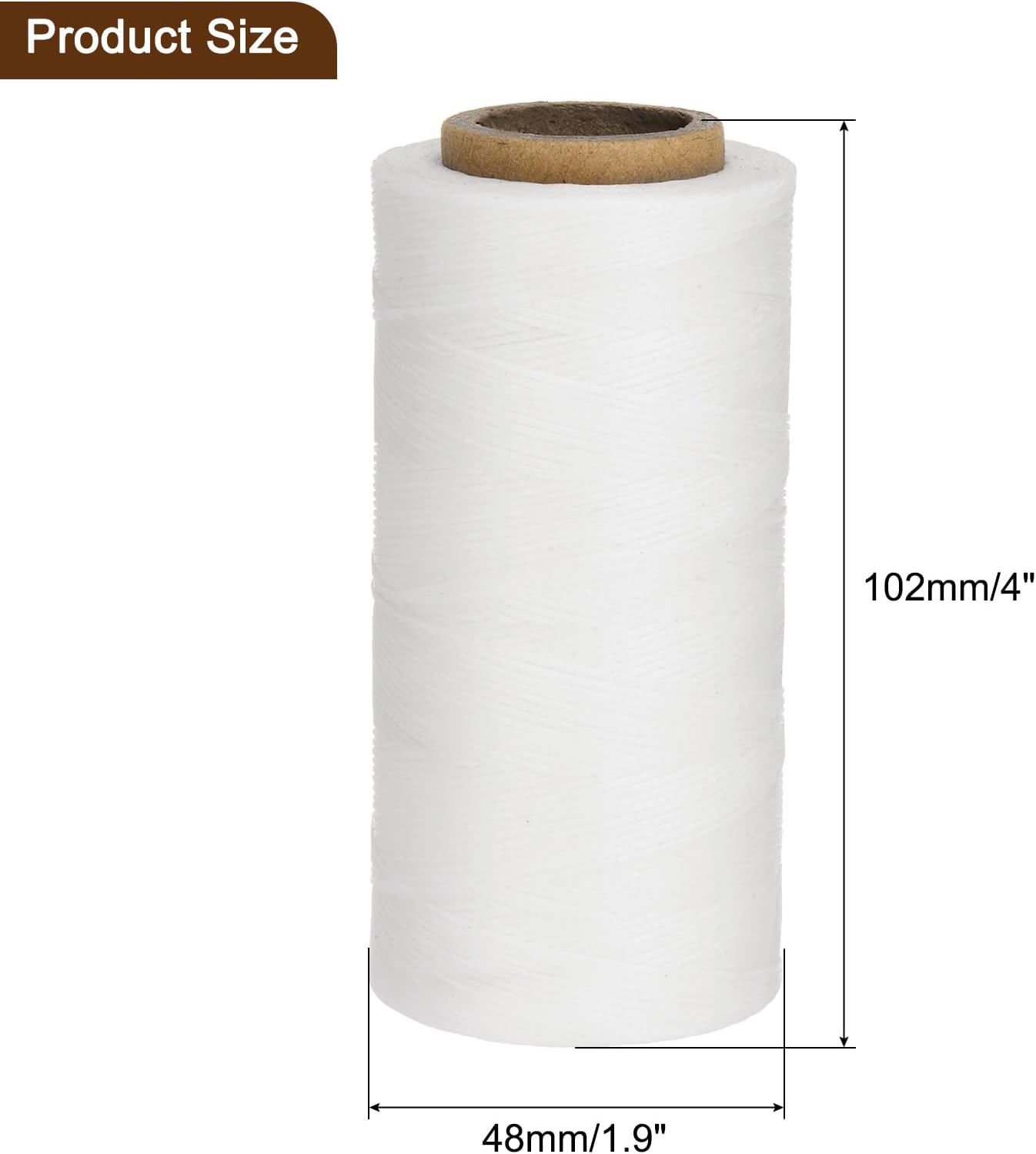uxcell Leather Sewing Waxed Thread, 284 Yards / 260m 0.8mm 150D Flat Polyester All-Purpose Threads for Leather Crafts, Bookbinding, Milky White