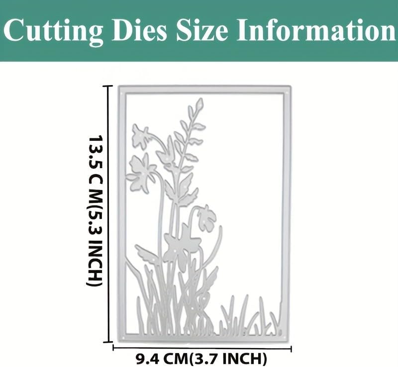 Lapoo Flowers Metal Cutting Die for Scrapbooking - Durable, Cut Stencils for DIY Scrapbook Photo Album Decorative Paper Card, Card Making Supplies, Embossing (Lily of The Valley Frame 5.3 x 3.7 in)