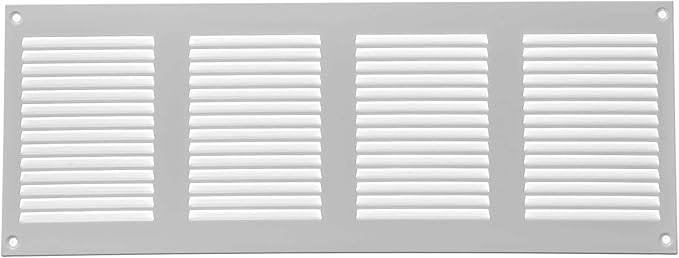 Repa Market 5-Pack Air Vent Cover 16x6 Inch (Outer Dimensions) White Galvanized Steel Louvered Grill Cover with Mesh Screen/Wall or Ceiling Vent/HVAC Register for Indoor and Outdoor Ventilation