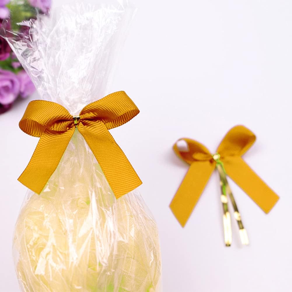 LIUYAXI 3/8" X 50 Yards Solid Gold Grosgrain Ribbon, Perfect for Crafts, Wedding Decor, DIY Hair Accessories, Sewing, Gift Package Wrapping and More