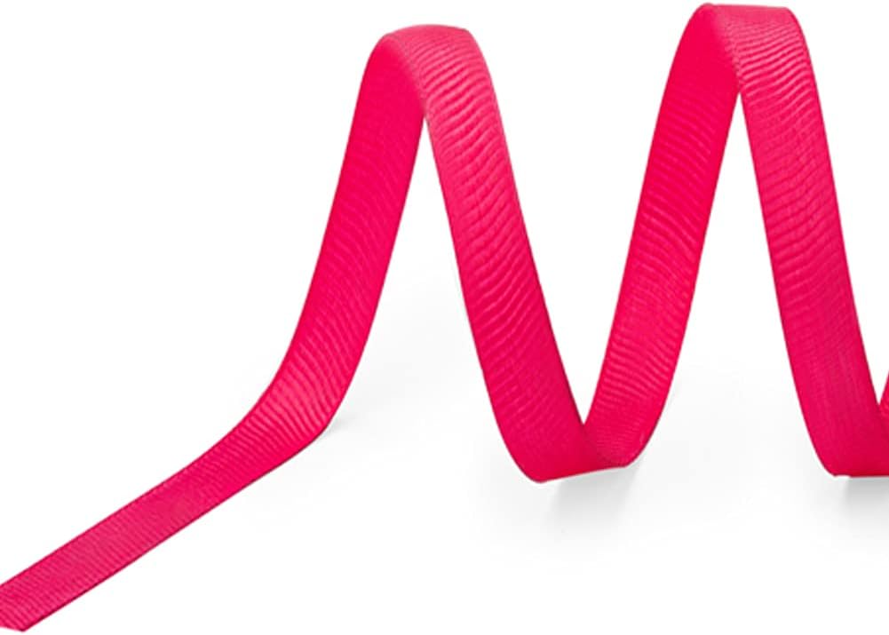 LIUYAXI 1/4" X 50 Yards Solid Hot Pink Grosgrain Ribbon, Perfect for Crafts, Wedding Decor, DIY Hair Accessories, Sewing, Gift Package Wrapping and More