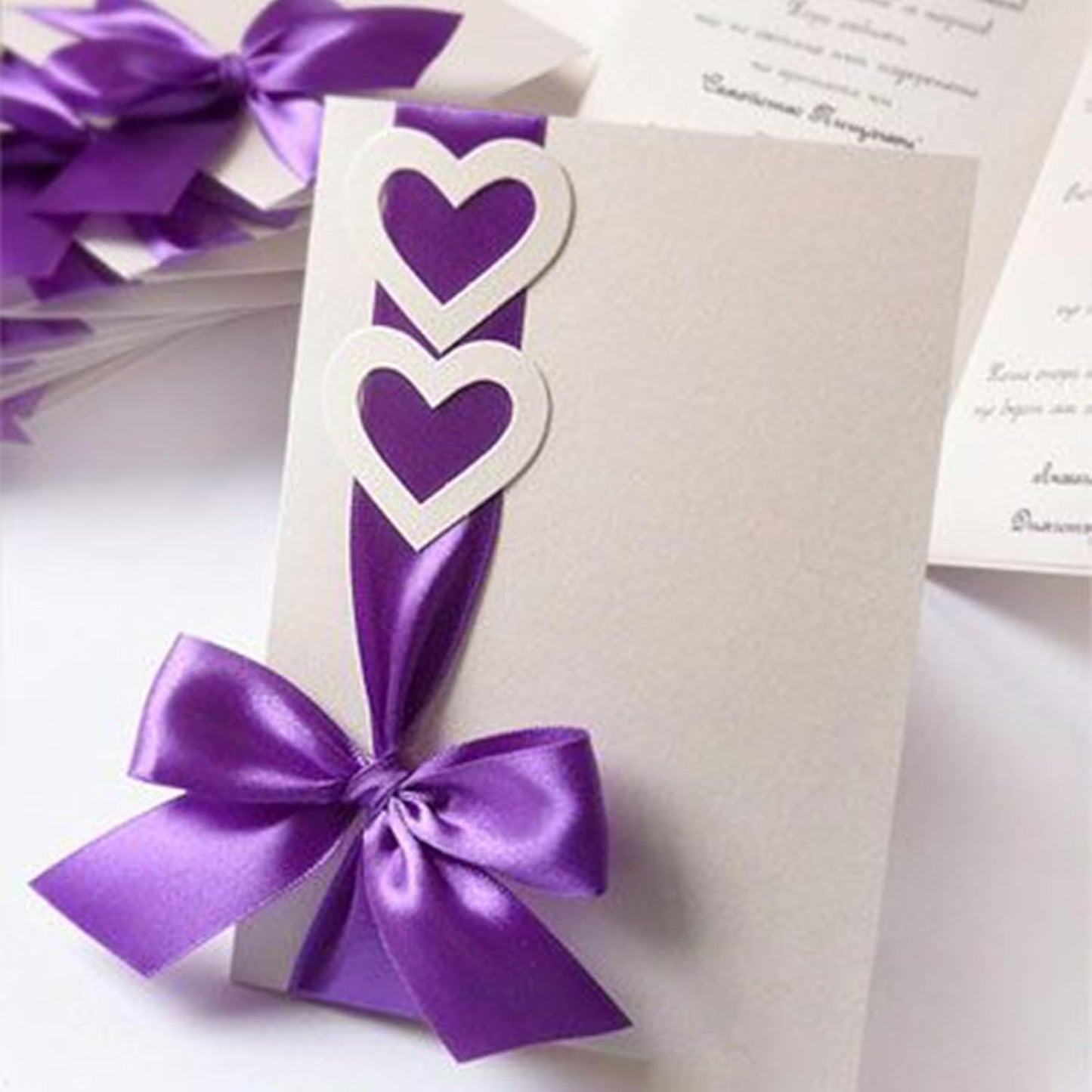 1/8" X 100 Yards Purple Satin Thin Ribbon Solid Color Double Faced Ribbons Perfect for Crafts Wedding Decor Bow Making Arts Sewing and More