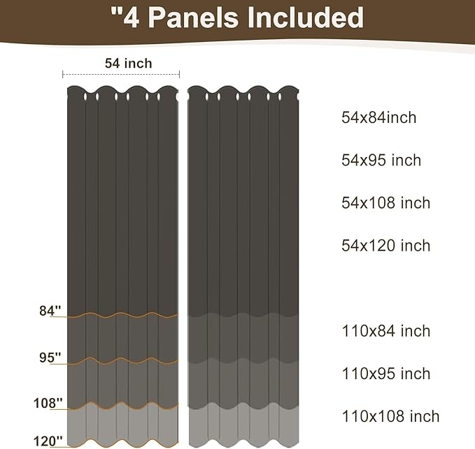 HolidayIdeas Patio Curtains Outdoor Waterproof 4 Panels 54x84 Inch-Windproof Weatherproof Privacy Teal Outside Curtains-Grommet Top and Tab Bottom Drape for Gazebo, Porch, Pergola, Cabana, Backyard