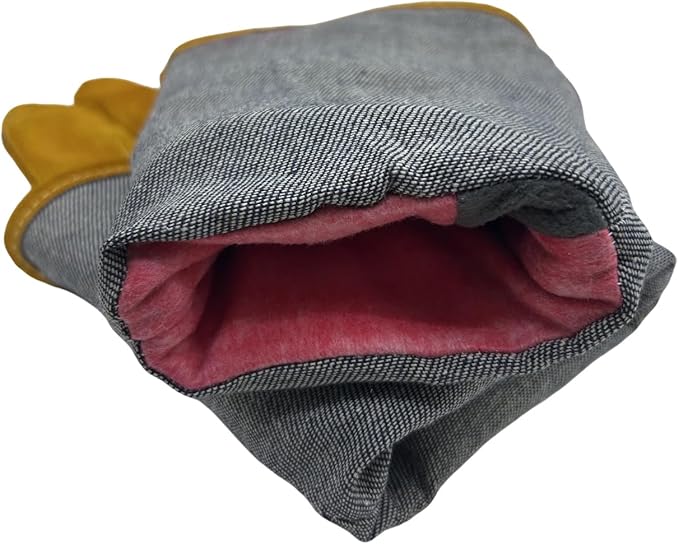 Leather Welding Gloves - Thick Premium Cow Split Leather, Heat Resistant, Welding, Grilling, BBQ & Fireplace