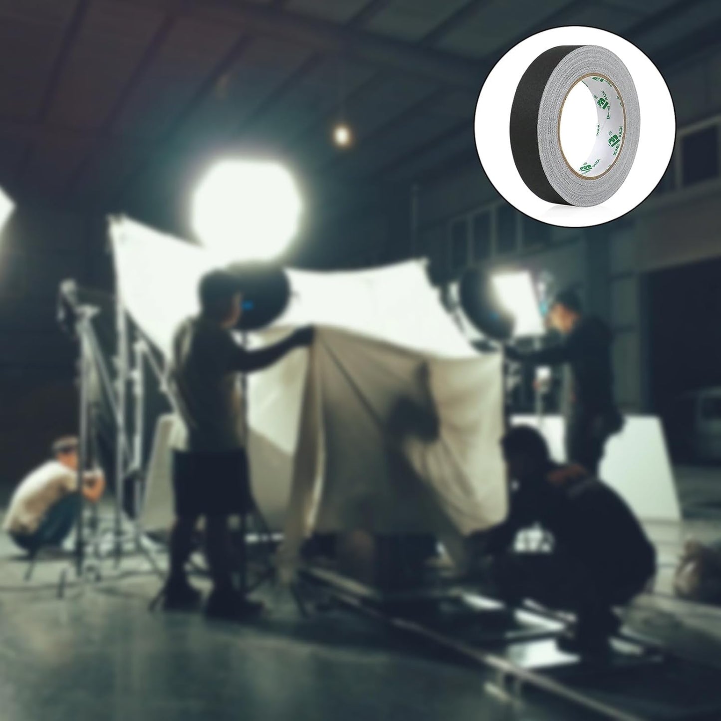 BOMEI PACK Black Gaffer Tape, Matte Non-Reflective, 1inch x 30yds No Residue Hand Tear Self-Adhesive Gaffer Tape for Labeling, Cable, Stage, Photography, Painters and Duct Repair, 1 Pack