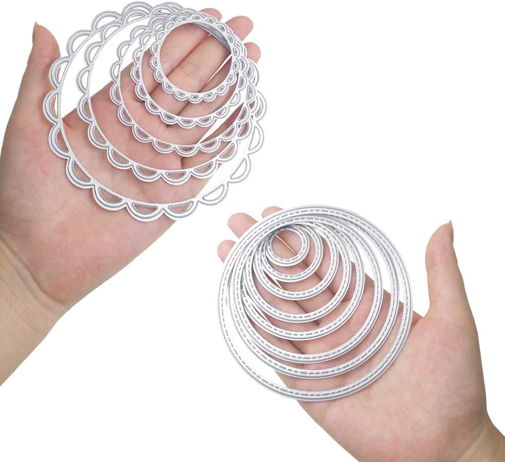 2 Packs Cutting Dies Stencil Metal Template Moulds, FineGood Embossing Tool for Card Making Scrapbooking DIY Album Paper