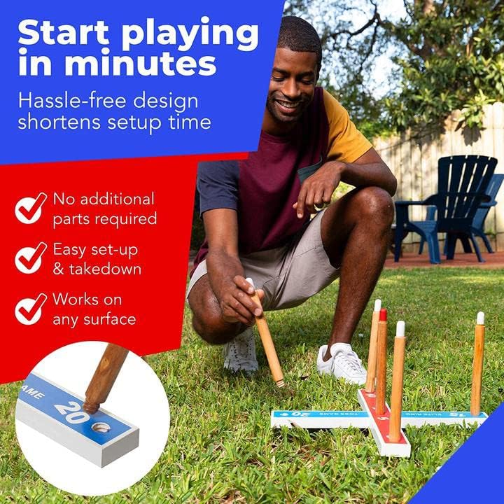 Elite Sportz Ring Toss Games for Kids - Outdoor Yard Game for Adults & Family - Backyard Toys, Outdoor Game, Backyard Games, Lawn Games for Kids Ages 4-8