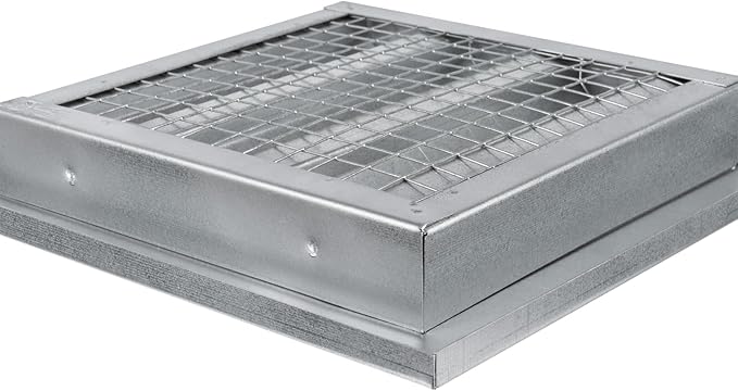 Vent Systems 8" x 8" Inch Galvanized Steel Industrial Air Return Grille - Heavy-Duty Louvered Air Intake Exhaust Vent Cover – Outdoor Wall Vent HVAC Grille - Register for House Wall Crawl Space