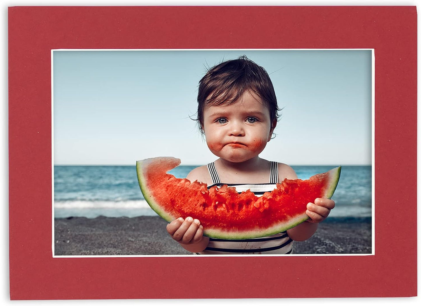 5.5x8.5 Mat for 8.5x11 Frame - Precut Mat Board Acid-Free Deep Red 5.5x8.5 Photo Matte For a 8.5x11 Picture Frame, Premium Matboard for Family Photos, Show Kits, Art, Picture Framing, Pack of 1 Mat