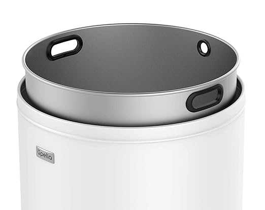 71 Liter / 18.8 Gallon Commercial Open Top Trash Can, Big Capacity, Brushed Stainless Steel(White
