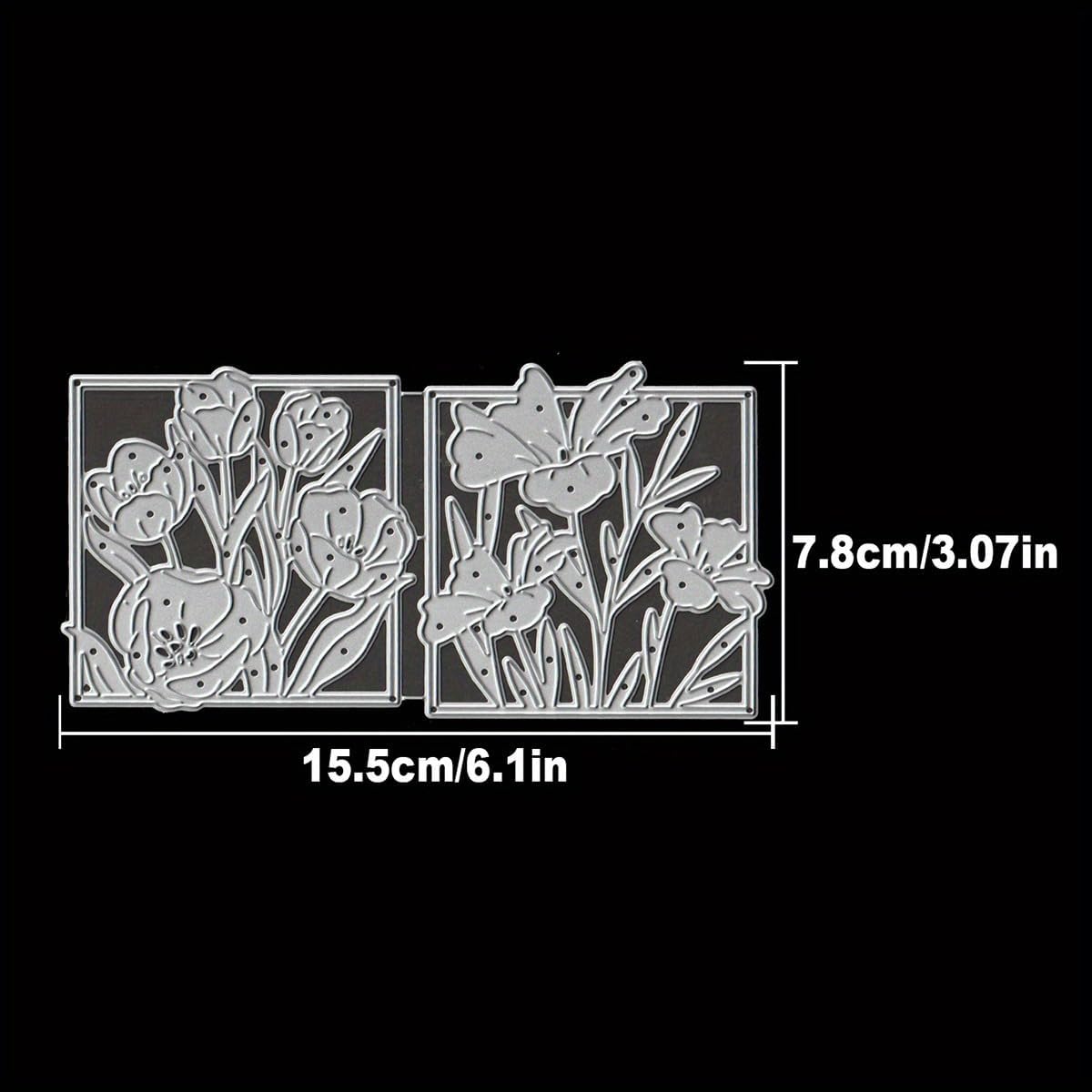 Lapoo Flowers Metal Cutting Die for Scrapbooking - Durable, Cut Stencils for DIY Scrapbook Photo Album Decorative Paper Card, Card Making Supplies, Embossing (Two Peony Flower Frames 6.1 x 3.1 in)